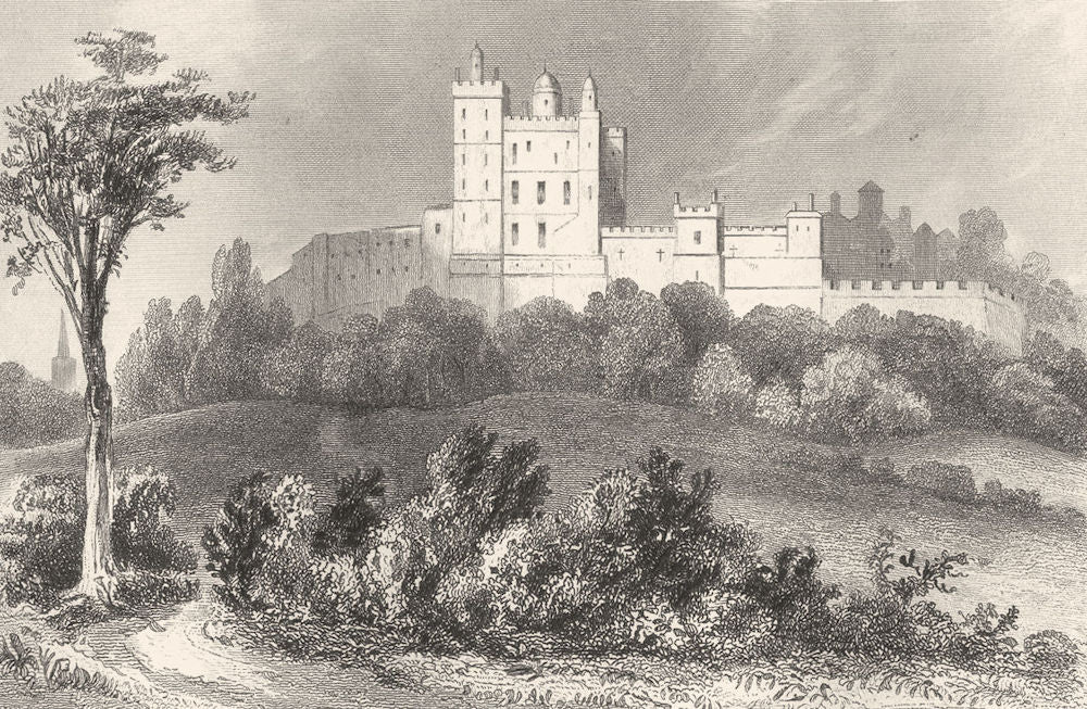 DERBYSHIRE. Bolsover Castle, Derbyshire. DUGDALE 1845 old antique print